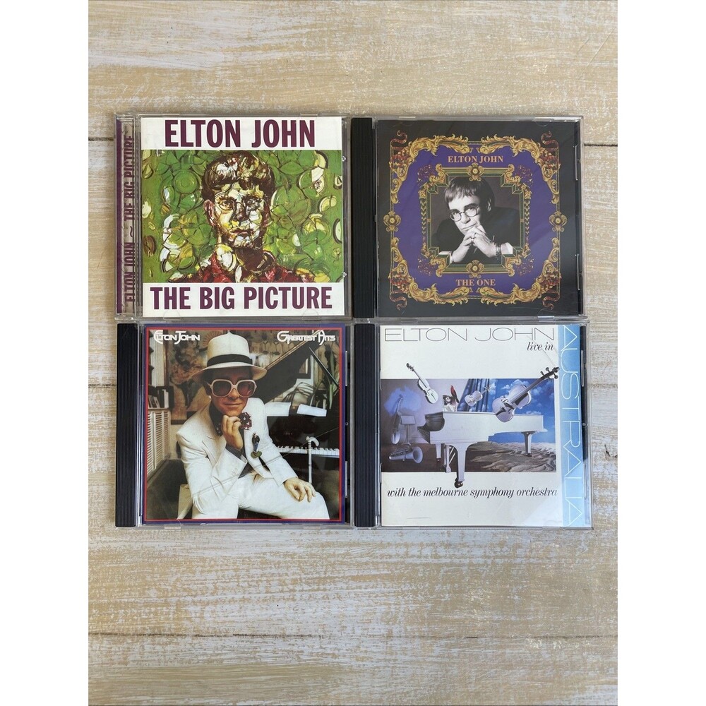 ELTON JOHN Lot of 4 CD: Greatest Hits, The One, Big Picture, Live in Australia